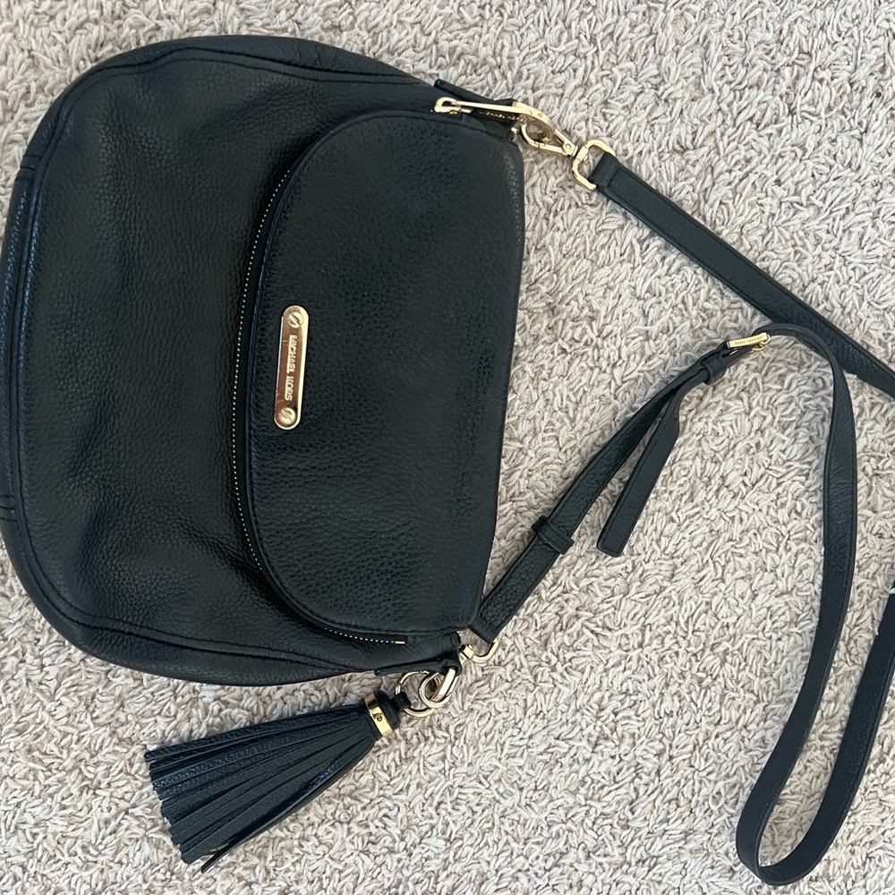 Michael Kors Black Crossbody Bag with Gold Details